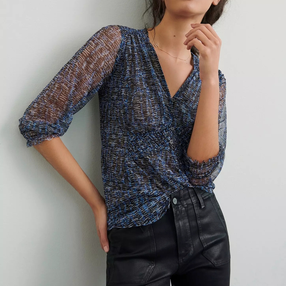 Blue Sheer Women's Top